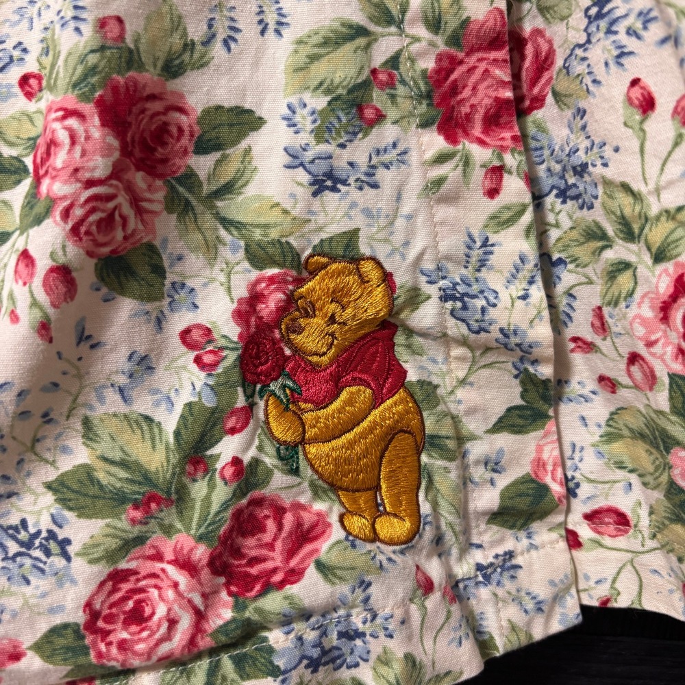 Disney Winnie the Pooh Wrap Skort Womens S Floral Embroidered Cottage Kidcore - Picture 2 of 11